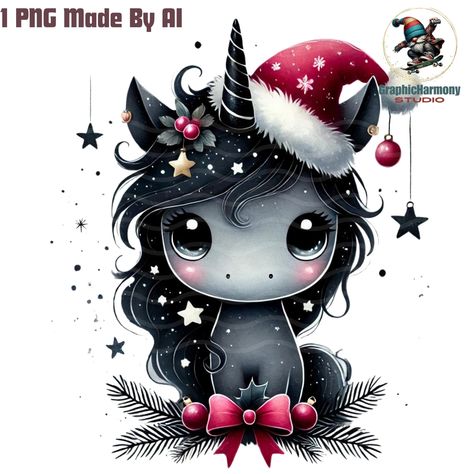 Xmas Clipart, Christmas Kawaii, Unicorn Png, Unicorn Clipart, Unicorns Png, Kawaii Clipart, Unicorn Pictures, Unicorns Clipart, Png Art