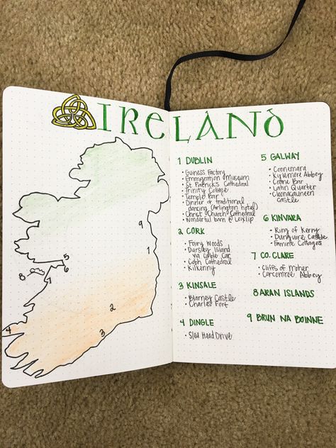 Ireland Travel Journal, Ireland Scrapbook Ideas, Bucket List Bullet Journal, Road Trip Ireland, Ireland Scrapbook, Ireland Bucket List, Ireland Aesthetic, Ireland Road Trip, Planning A Vacation