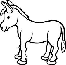 Donkey Outline, Donkey Clipart, White Donkey, Clip Art Black And White, Art Black And White, Clipart Black And White, Animal Clipart, Art Black, Farm Animals