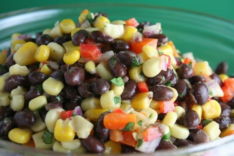 Cuban Corn and Black Bean Salad Salad For Potluck, Olive Oil And Lemon Dressing, Corn And Black Bean Salad, Black Bean And Corn Salad, Bean And Corn Salad, Black Bean Corn Salad, Corn And Black Bean, Black Bean And Corn, Cuban Dishes