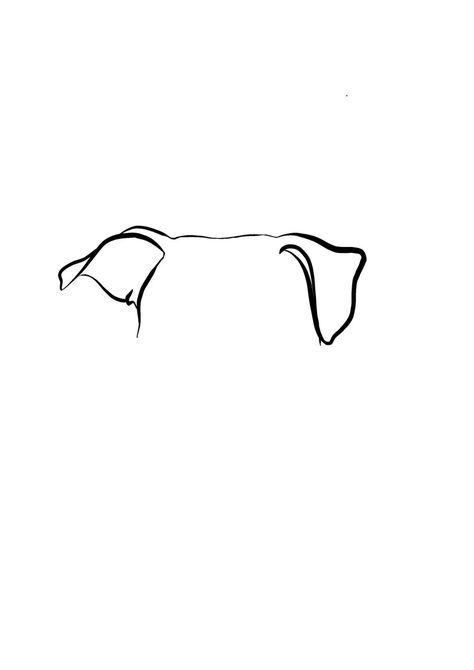 Dog Ear Outline Drawing, Custom Dog Art, Dog Outline, Remembrance Tattoos, Dog Remembrance, Dog Ear, Dog Tattoo, Dog Drawing, Commission Art