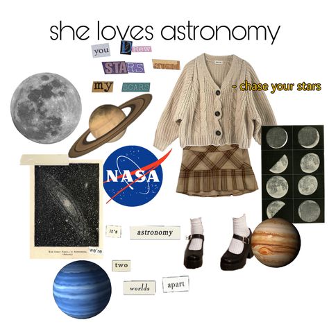 #astronomy #stars #planets #aesthetic #visionboard #astrology Astronomer Outfit, Astronomy Aesthetic Outfit, Astronomy Outfit, Space Academia, Planets Aesthetic, Aesthetic Visionboard, Astronomy Stars, Space Aesthetic, Space Outfit