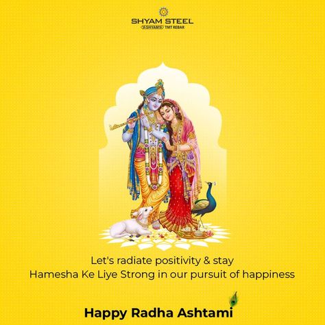 Shyam Steel wishes you a day filled with the divine blessings of Devi Radha and Shri Krishna. May they fill your heart with joy and devotion on this auspicious day of Radha Ashtami! #HappyRadhaAshtami #RadhAshtami #RadhaAshtami2023 #RadhaKrishna #ShyamSteel #TMTBars #flexiSTRONG #Hamesha_Ke_Liye_Strong Radha Ashtami, Pursuit Of Happiness, Shri Krishna, The Divine, Krishna, Let It Be