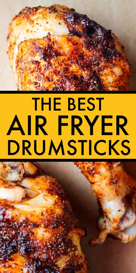 Pass on the other air fryer chicken drumsticks recipes and make this one - I promise you won't be disappointed! Thanks to a secret ingredient, these air fryer chicken legs are perfectly crispy and seasoned on the outside and moist and flavorful on the inside. Air Fryer Drumsticks, Air Fryer Chicken Leg Recipe, Air Fryer Chicken Drumsticks, Chicken Legs Recipes, Air Fryer Recipes Chicken Thighs, Fried Chicken Legs, The Best Air Fryer, Chicken Leg Recipes, Best Air Fryer