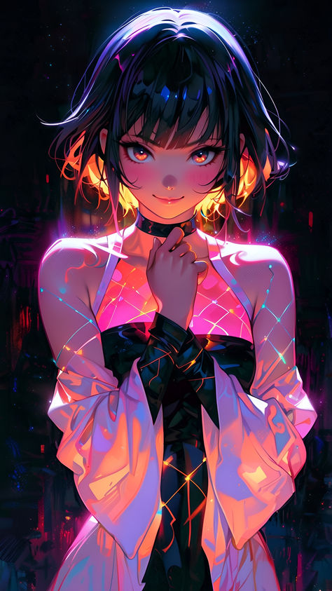 Momo ayase ,crosses her arms With a luminous fantasy aura lighting up the darkness, the ethereal figure of a digital anime evocative a distorted woman figure with dark eyes, and a scary smile. This stunning image is a digital painting, meticulously created with vibrant colors and striking details. The avatar's sleek, futuristic design exudes a sense of otherworldly beauty, with glowing accents that seem to pulse with energy. Every pixel is carefully rendered, capturing the character and alluring presence in exquisite detail. This mesmerizing image invites viewers to get lost in a dreamlike realm of imagination Best Quality Wallpapers, Aura Lighting, Anime Aura, Scary Smile, Detailed Anime Art, Beautiful Anime Art, Graphic Novel Illustration, Text Prompts, Novel Illustration