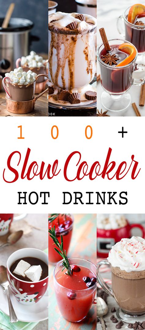 Hot Drinks Crockpot, Crockpot Beverages Winter, Hot Drinks In Crockpot, Crockpot Coffee Drinks, Crockpot Drinks With Alcohol, Drinks Hot Chocolate, Slow Cooker Drinks, Crockpot Drinks, Drinks Chocolate