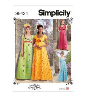 Retro Prom, Dress Overlay, Winter Projects, Plus Size Costume, Simplicity Dress, Regency Dress, Costume Sewing Patterns, Gown Pattern, Costume Patterns