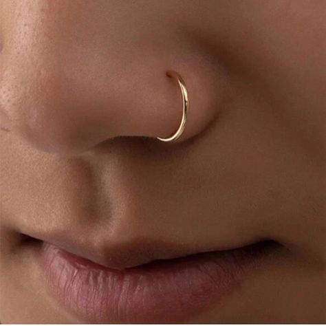 Gold faux hoop 3000 for both Nose Piercing Ring, Cute Nose Piercings, Faux Nose Ring, Nose Ring Jewelry, Nose Piercing Hoop, Nose Pins, Nose Earrings, Nose Piercings, Cooler Style