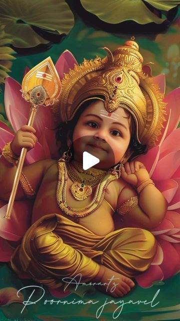 PJ Amorartz on Instagram: "Behold the divine innocence: our cute little one as Lord Murugan, resting gracefully in a lotus. 🌸✨ . . . . Lord Murugan Divine portrait ❤️ . . . . . Interested in ai portrait for your loved one? Comment below ………will quickly respond to your DM❤️ . . . #aiportraits #aiportraitphotography #aiartwork #aiartdaily #aiartworks #aiportraitframing #lordmurugan #lordmuruganart #lordmuruganportrait #lordmurugan🙏 #lordvel #lordmuruganthunai #lordmuruganstatue #baby #trending #newreel #cutebaby #babyreel #babyart" Baby Murugan, Lord Murugan, Baby Art, The Divine, Little One, Lotus, Statue, Quick Saves, Instagram