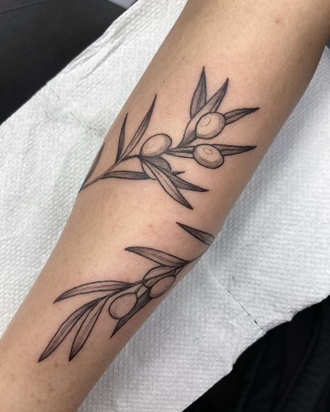 Branch Tattoo Arm Wrap, Branch Tattoo Arm, Olive Branch Tattoo Arm Wrap, Tattoo Arm Wrap, Sorry Mom Tattoo, Arm Wrap Tattoo, Olive Tattoo, Wedding Band Tattoo, Olive Branch Tattoo