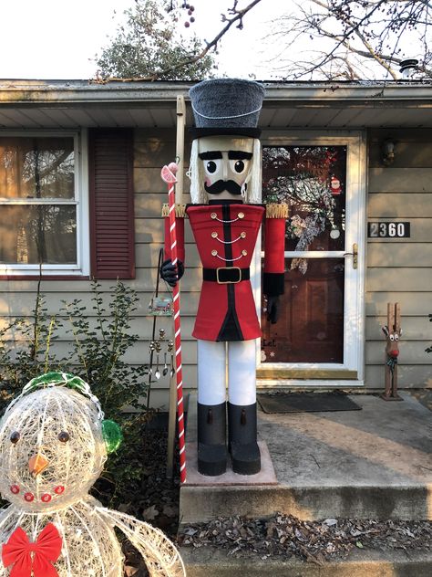 Build a 7 Foot Nutcracker From Flower Pots : 13 Steps (with Pictures) - Instructables How To Make A Big Nutcracker, Diy Wooden Nutcracker Soldier Outdoor, Flower Pot Nutcracker, Diy Outdoor Nutcracker, Diy Life Size Nutcracker, Diy Nutcracker Soldier Outdoor, Outdoor Nutcracker, Xmas Crackers, Nutcracker Decor