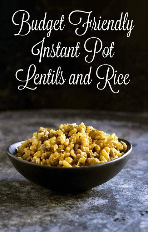 Budget Friendly Spiced Instant Pot Lentils and Rice - Healthy Slow Cooking Lentils And Rice Recipe, Instant Pot Lentils, Lentils Instant Pot, Rice Instant Pot, Rice And Lentils, Vegan Instant Pot, Vegan Instant Pot Recipes, Diy Easy Recipes, Lentils And Rice