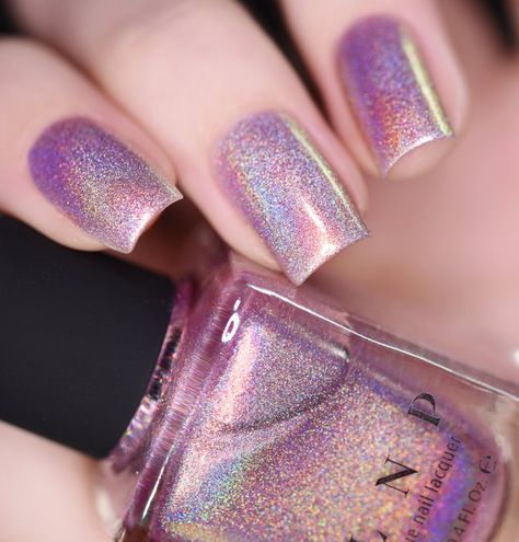 Ilnp Nail Polish, Coffin Nails Ombre, Mauve Nails, Shimmer Nail Polish, Pink Holographic, Nail Vinyls, Moon Nails, Nail Shimmer, Coffin Nails Long