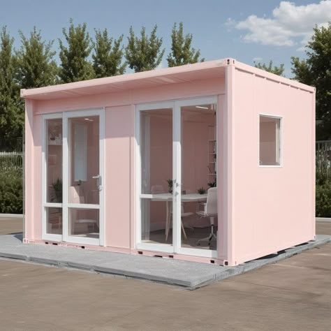 🏠 Need a quick, eco-friendly, and affordable housing solution? Discover SAMAN’s Small Portable Cabin! Perfect for tiny homes, offices, and more. Get yours today! 👉 https://www.samanportable.com/product/small-portable-cabin/ #TinyHome #PortableCabin #SustainableLiving #AffordableHousing Portable Office Ideas, Make Up Artist Studio, Mobile Office Ideas, Tiny House Office, Pink Container, Prefab Office, Beauty Shop Decor, Portable Sheds, Hut Ideas