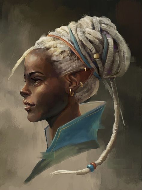 Elf Warrior, Afrique Art, Afro Art, Nagano, Arte Fantasy, Fantasy Inspiration, Black Women Art, Dnd Characters, Character Portraits