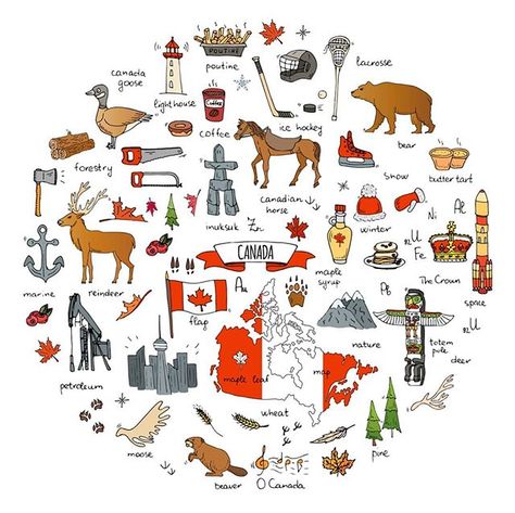 Happy Canada Day! Here's to all of the things that make us uniquely "Canuck"!  Wishing you a day of fun with family and friends.  . . . . #canadaday #cadadadeh #momlife #canadianmoms #momresourceca Free Printable World Map, Canadian Symbols, Cartoon Elements, Nature Symbols, Happy Canada Day, Poutine, Totem Pole, Icon Collection, Icon Set Vector