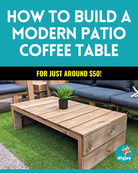 Dyi Patio, Patio Coffee Table, Diy Outdoor Table, Patio Diy, Table Diy, Modern Patio, Outdoor Patio Decor, Modern Diy, Diy Patio