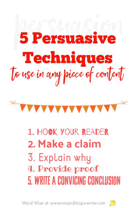 5 persuasive techniques to use in any piece of content with Word Wise at Nonprofit Copywriter #PersuasiveWriting #WritingTips #ContentWriting Conclusion Words, Persuasive Writing Techniques, Brand Quotes, Christian Writing, Persuasive Techniques, Writing Websites, Writing Checklist, Communication Tips, Blog Websites