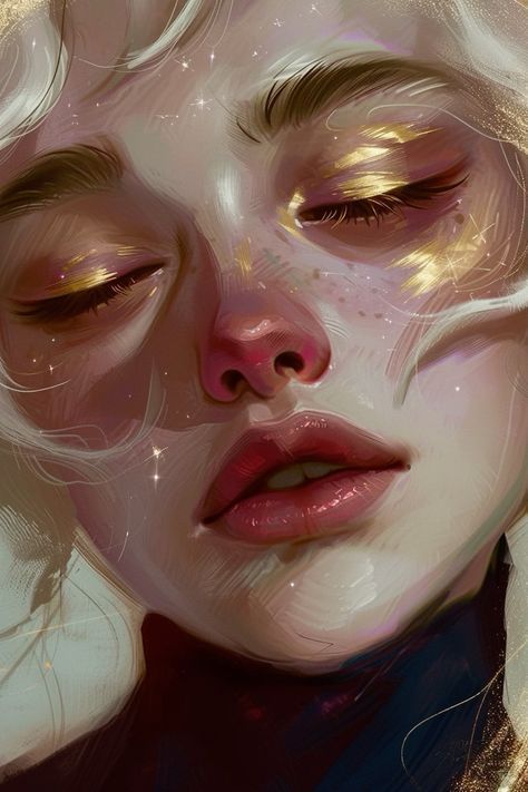 Close Up Art Reference, Hyper Realistic Digital Art, How To Draw Iridescent, Ethereal Art Inspiration, Skin Palette Digital Art, Realistic Art Drawings, Ethereal Character, Tutorial Sobre Arte Digital, Iridescent Painting