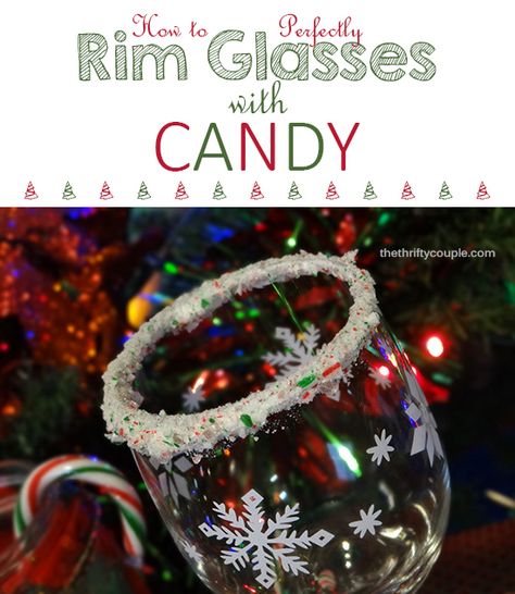 Easy Trick To Rim Glasses with Sugar or Crushed Candy (Like Candy Canes) for Fun Drinks Christmas Sleepover, Sugar Glass, Rimmed Glasses, Candy Sticks, Sugar Sprinkles, Amazing Appetizers, Buffet Tables, Festive Drinks, Sugar Candy