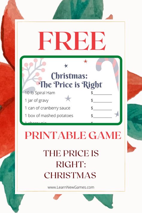 Gather family and friends to play The Price is Right: Christmas Edition together or via Zoom. Great for most ages. 2020 answers included! Christmas Price Is Right Game, Price Is Right Christmas Game, The Price Is Right Game Ideas, Price Is Right Games Diy, Free Christmas Printable, Christmas Games To Play, Christmas Party Planning, Gift Card Games, Price Is Right Games