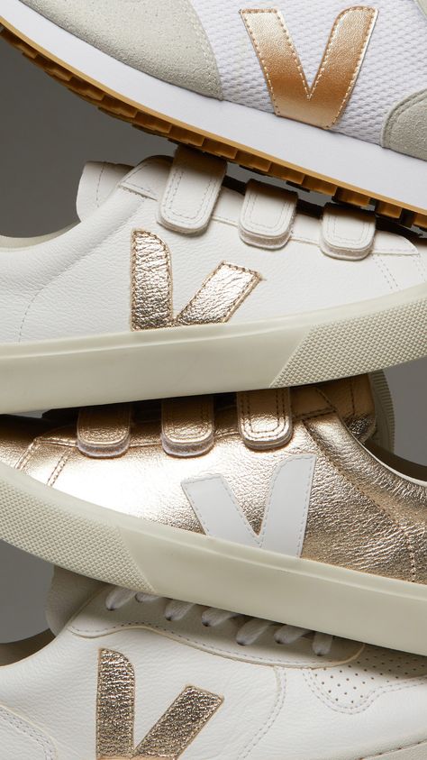 Metallic #veja #SDU #Recife #V-10 Fashion Board, Style Board, Mood Board, Sneakers, 10 Things, Gold, Quick Saves, Recife