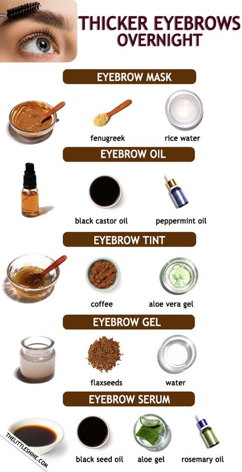 Coconut oil natural remedies | The Little Shine Eyebrow Oil, Grow Eyebrows Faster, Brow Hacks, Thicker Eyebrows Naturally, Grow Eyebrows, Grow Eyebrows Thicker, Thicker Eyebrows, Grow Eyelashes, Eyebrow Care