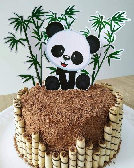 Bolo Do Panda, Panda Cake Ideas, Panda Theme Cake, Panda Birthday Theme, Computer Cake, Panda Birthday Cake, Panda Themed Party, Bolo Panda, Lila Party