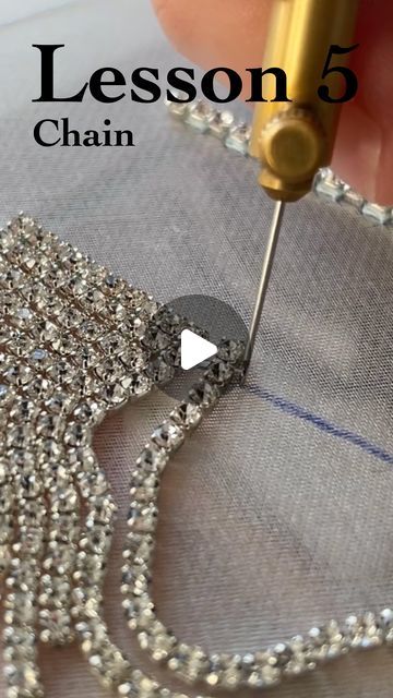 Full tutuorial on my youtube @olsjona Beads Embroidery Designs Beadwork, Beadwork Embroidery Tutorial, Sequins Embroidery Tutorial, Rhinestone Tutorial, Beadwork Embroidery Patterns, How To Bead Embroidery, Beadwork Embroidery, Bead Embroidery Tutorial, Learn Embroidery