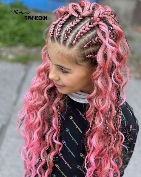 Braided In Colored Extensions, Braids With Added Color Hair, How To Festival Braid, Colorful Braids Hairstyles, Cute Braiding Styles, Hair Braids With Extensions, Long Braided Ponytail Hairstyles, Braid In Hair Extensions Hairstyles, Pink Hair Braids