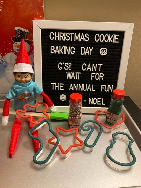 Elf On The Shelf Milk And Cookies, Elf On The Shelf Cookie Baking, Elf On Shelf Cookie Ideas, Elf Baking Cookies, Elf Cookies On The Shelf, Elf On The Shelf Baking Cookies Ideas, Elf Baking Ideas, Elf On The Shelf Cookie Ideas, Elf Stuff