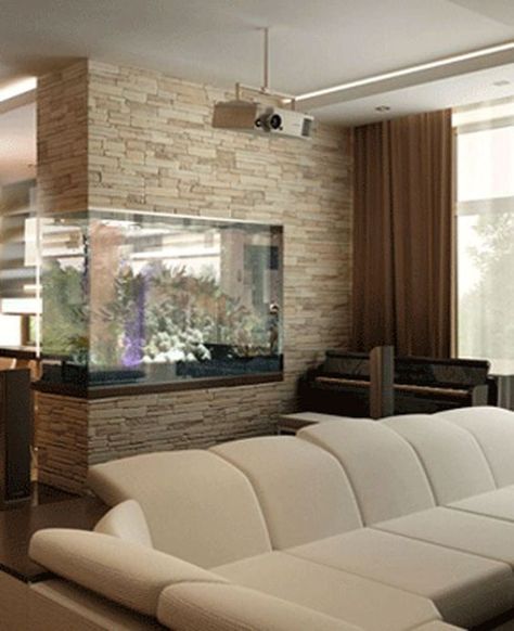 Fish Tank Wall, Wall Aquarium, Fish Tank Ideas, Home Aquarium, Interior Design Per La Casa, Aquarium Ideas, Aquarium Design, Lan Can, Design Del Prodotto