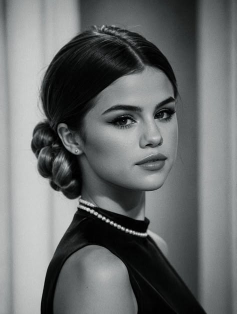 Selena Gomez Portrait Photography, Hd Portrait Photography, Black Celebrities Female, Celebrity Drawings Pencil Sketch, Black And White Woman Photography, Selena Gomez Black And White, Faces Drawing Reference, Face Portrait Reference, Celeb Drawings