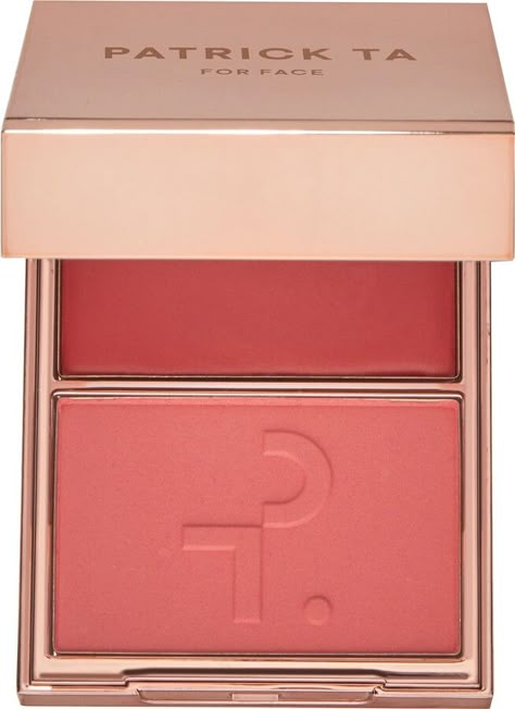 PATRICK TA Major Headlines Double-Take Crème & Powder Blush Duo She's That Girl 0.21 oz crème and 0.14 oz powder / 6 g crème and 4 g powder Patrick Ta Blush, Patrick Ta Makeup, Brooklyn Townhouse, Patrick Ta, My Christmas List, Olive Skin, Peach Blush, Makeup Wishlist, Makeup Blush