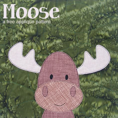 Free moose applique pattern - designed especially for beginners. Moose Applique Pattern, Applique Shapes, Moose Applique, Applique Quilts Tutorial, Christmas Applique Patterns, Free Applique Patterns, Appliqué Patterns, Quilt Applique, Quilt Tips