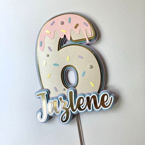 Sweet Treats Birthday Party, Treats Birthday Party, Ice Cream Cake Topper, Donut Cake Topper, Treats Birthday, Candyland Cake, Ice Cream Party Theme, Cream Birthday Party, Cricut Cake