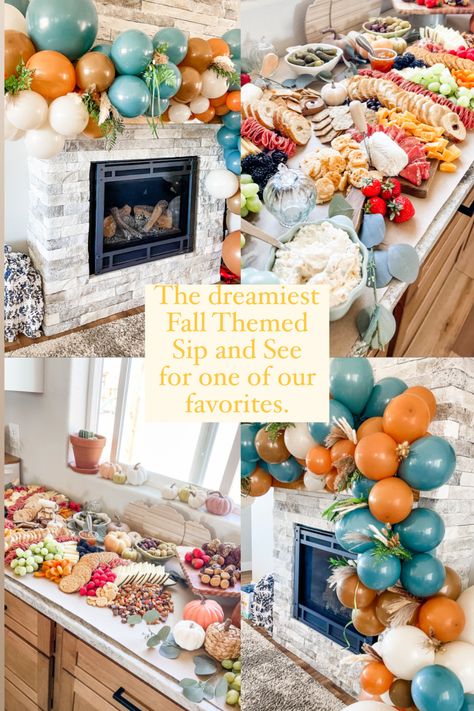 The dreamiest Fall Themed Sip and See! Sip And See Theme Ideas, Baby Sip And See Ideas, Sip And See Fall Theme, Sip And See Themes, Fall Sip And See Party Ideas, Sip And See Party Games, Winter Sip And See, Sip And See Decorations, Sip And See Party Ideas Boy