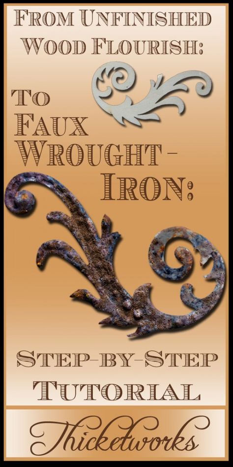 Aged Objects, Faux Wrought Iron, Faux Iron, Metal Art Techniques, Furniture Appliques, Wrought Iron Fences, Graphics Fairy, Faux Finish, Painting Tips