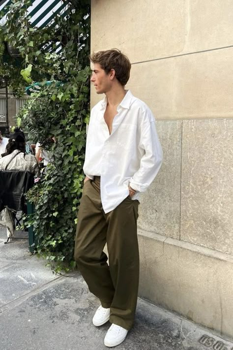 Linen Shirt Outfit, Spiritual Fashion, Linen Pants Outfit, Guys Fits, White Shirt Outfits, Shirt Outfit Men, Mens Linen Pants, Pants Outfit Men, Spring Outfits Men