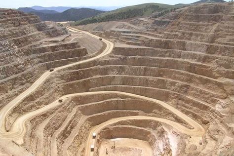 Mining Aesthetic, Open Pit Mining, Gravel Pit, Surface Mining, Grey Wallpaper Iphone, Open Pit, Mining Equipment, Museum Architecture, Gold Mining