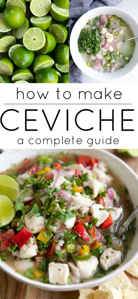 Ceviche Recipe Fish, Ceviche Fish, How To Make Ceviche, Fish Ceviche, Ceviche Recipe, Summer Appetizer, Calamari, Fish Dishes, Seafood Dishes