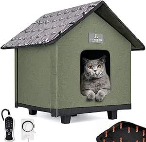 Heated Cat Houses for Outdoor Cats - Elevated Waterproof and Insulated Cat House- A Safe Pet House and Kitty Shelter for Your Cat or Small Dog to Stay Warm & Dry Cat House For Outside, Heated Outdoor Cat House, Cat House Outdoor, Insulated Cat House, Outside Cat House, Heated Cat House, Feral Cat House, Heated Cat Bed, Cat Bedroom