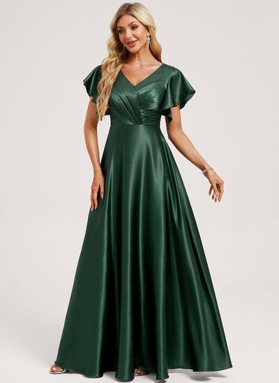 Buy Plus Size Bridesmaid Dresses Online | JJ's House Emerald Green Bridesmaid Dresses Modest, Hunter Green Bridesmaid, Green Satin Bridesmaid Dresses, Emerald Green Bridesmaid Dresses, Dark Green Bridesmaid Dress, Modest Formal Dresses, Winter Bridesmaid Dresses, Bridesmaid Dresses Satin, Green Satin Dress