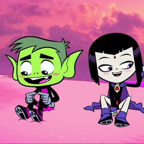 Raven & Beast Boy Beast Boy X Raven, Raven Teen Titans Go, Robin Starfire, Starfire And Raven, Raven Beast Boy, Disney Netflix, Deadpool And Spiderman, Teen Titan, Raven Teen Titans