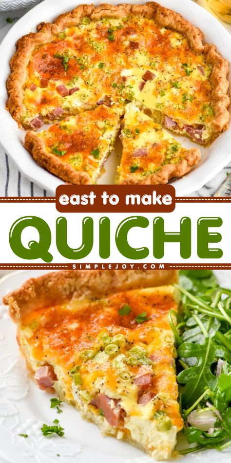 This quiche recipe is easy to make and will be a hit wherever you bring it. Make it for a holiday or make on a weeknight to pull out the next day for a fast dinner. Creamy Quiche, Basic Quiche, Basic Quiche Recipe, Best Quiche, Easy Quiche Recipe, House Of Yumm, Easy Lunch Box Recipes, Healthy Make Ahead Breakfast, Slow Cooker Casserole