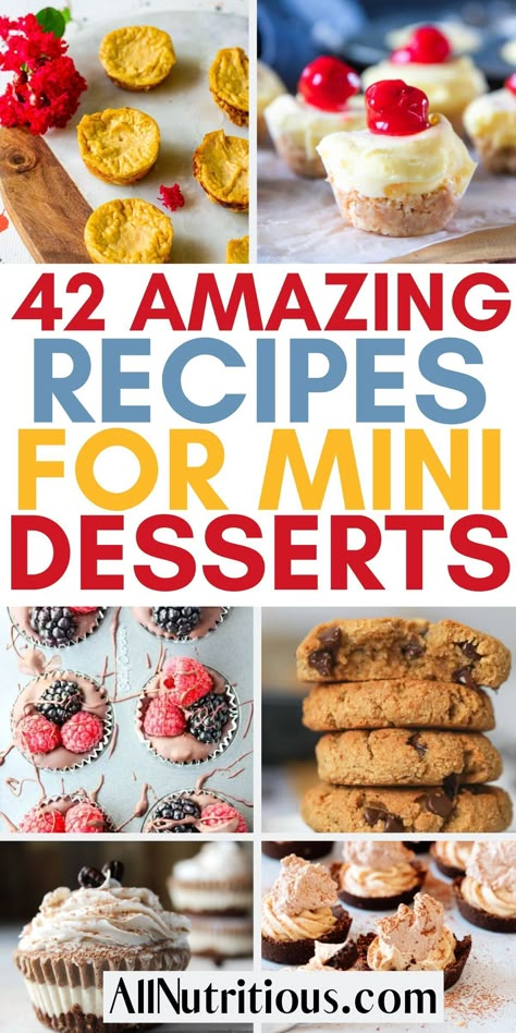 Looking for easy dessert ideas? Well, you don't want to miss this list of mini treats and cake recipes. This is a great collection of dessert recipes that make great desserts for parties! Dessert Ideas For Party, Mini Dessert Easy, Easy Fruit Tart, Mini Muffin Tin Recipes, Mini Desert, Desserts Mini, Finger Desserts, Mini Dessert Recipes, Cup Cookies