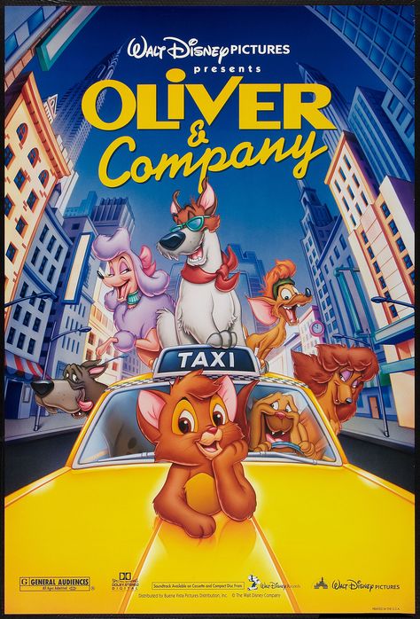 Oliver & Company – Disney Jimmy Reardon, Disney Movie Posters, Animation Disney, Oliver And Company, I Love Cinema, Film Disney, Childhood Movies, Oliver Twist, Kids' Movies