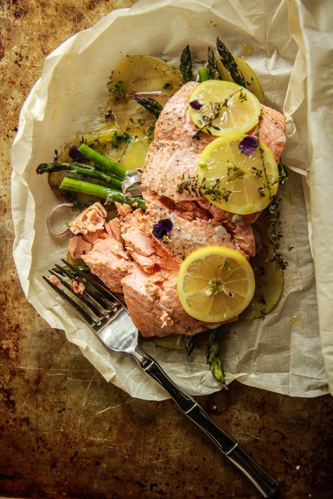 Salmon in Parchment | The Pioneer Woman Salmon In Parchment Paper, Parchment Paper Recipes, Papillote Recipes, Cooking Lobster, Cook Salmon, 30 Minute Meals Easy, Lobster Tails, Cooking Salmon, Mediterranean Dishes