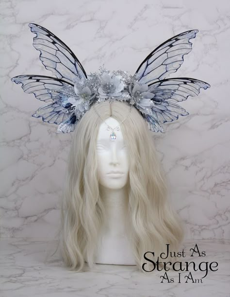 Recycled Headdress, Wearable Art Headpieces, Wind Costume, Fairy Headdress, Crown Butterfly, Butterfly Headpiece, Victoria Secret Angel, Gala Ideas, Headpiece Diy