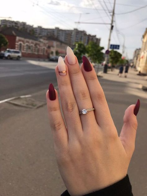 Barbecue Ideas, Maroon Nails, Stiletto Nail Art, Fall Acrylic Nails, Red Nail, Nail Swag, Pedicures, Dream Nails, Classy Nails